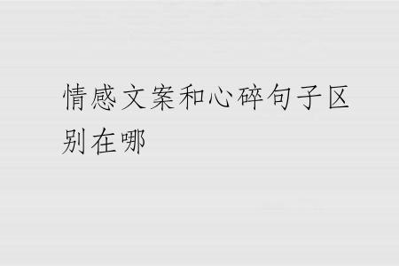 情感文案和心碎句子区别在哪