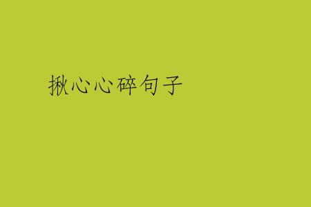 揪心心碎句子