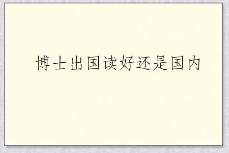 博士出国读好还是国内