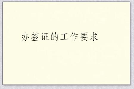 办签证的工作要求
