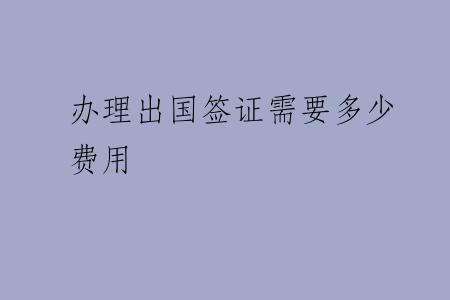 办理出国签证需要多少费用
