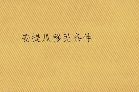 安提瓜移民条件
