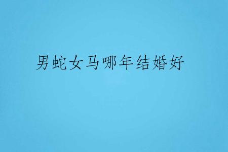 男蛇女马哪年结婚好