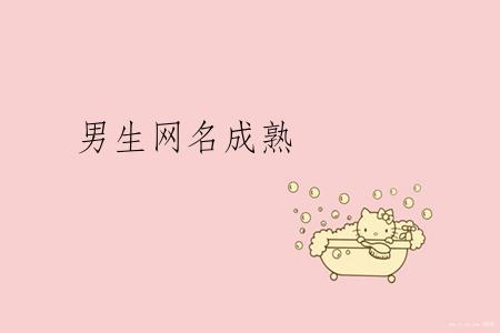男生网名成熟