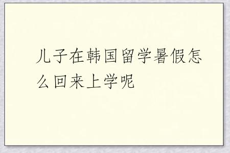 儿子在韩国留学暑假怎么回来上学呢