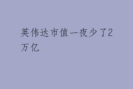 英伟达市值一夜少了2万亿