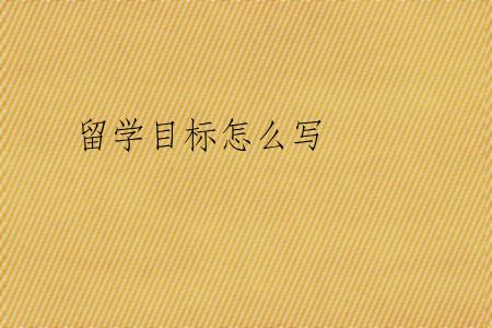 留学目标怎么写