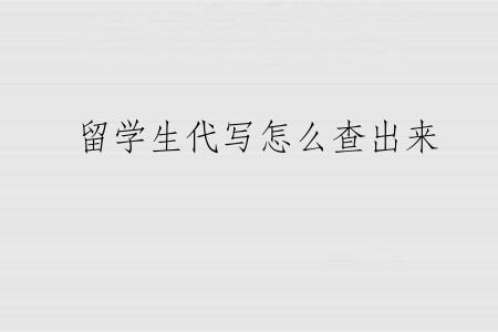 留学生代写怎么查出来