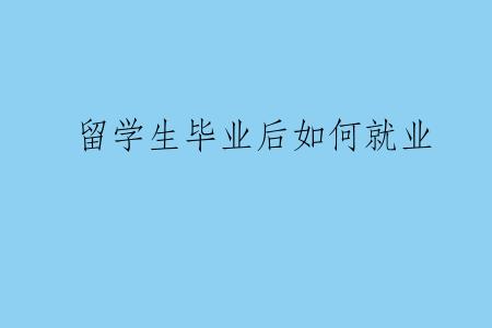 留学生毕业后如何就业