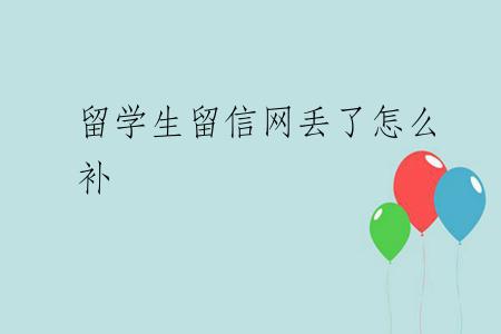 留学生留信网丢了怎么补