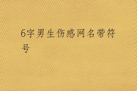 6字男生伤感网名带符号