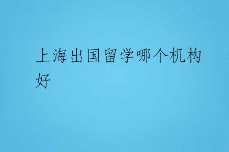 上海出国留学哪个机构好
