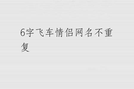 6字飞车情侣网名不重复
