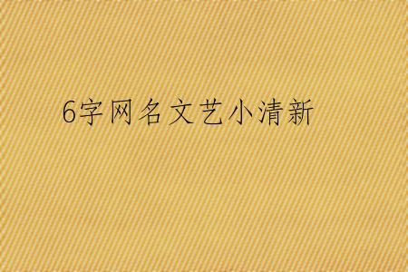 6字网名文艺小清新