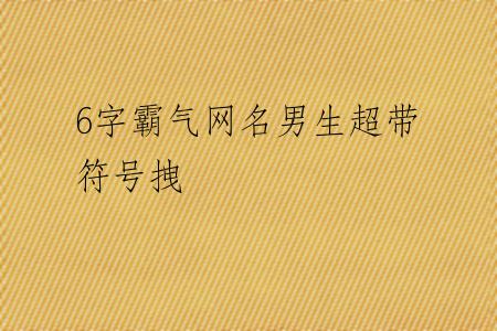 6字霸气网名男生超带符号拽