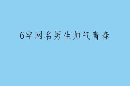 6字网名男生帅气青春