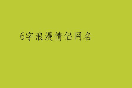 6字浪漫情侣网名