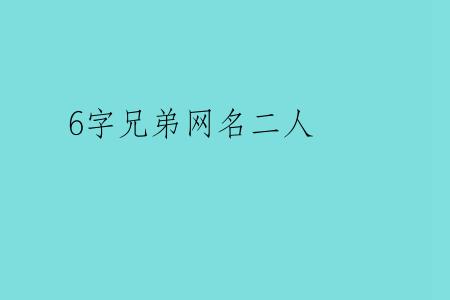 6字兄弟网名二人
