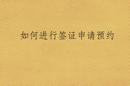 如何进行签证申请预约