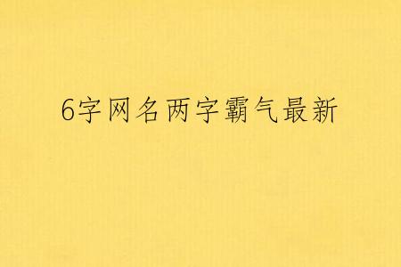 6字网名两字霸气最新