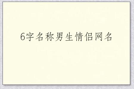 6字名称男生情侣网名