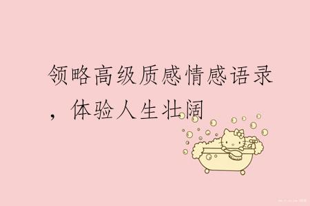 领略高级质感情感语录，体验人生壮阔