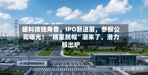 硬科技独角兽，IPO新进展，参股公司曝光！“摘星脱帽”潮来了，潜力股出炉