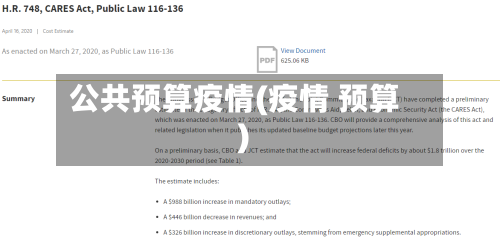 公共预算疫情(疫情 预算)