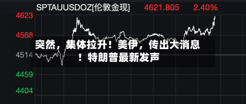突然，集体拉升！美伊，传出大消息！特朗普最新发声