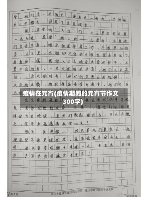 疫情在元宵(疫情期间的元宵节作文300字)
