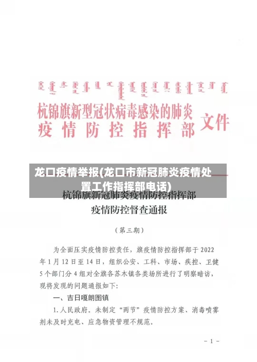 龙口疫情举报(龙口市新冠肺炎疫情处置工作指挥部电话)