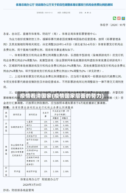 疫情看清国家(疫情国家层面的努力)